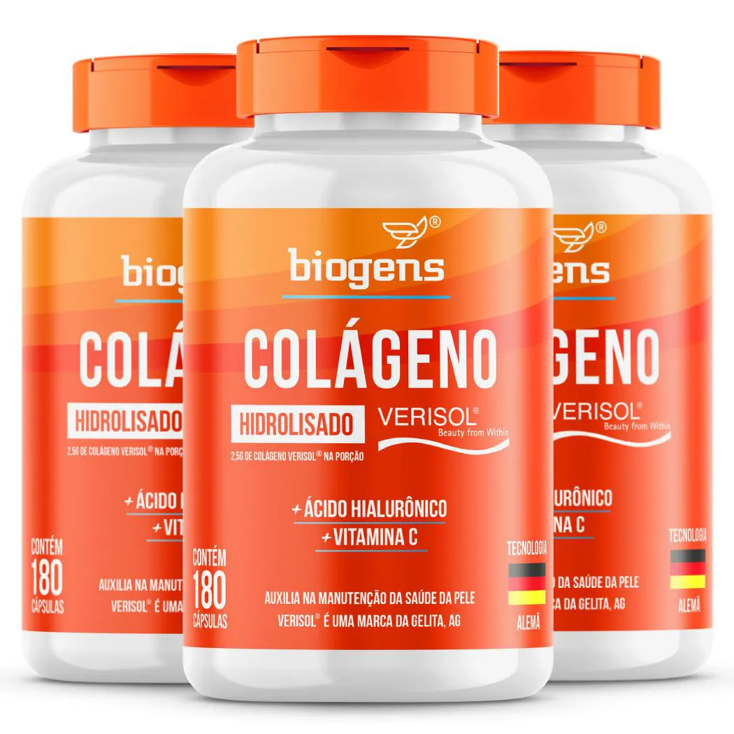 Biogens kit 3x colageno verisol 180 caps
