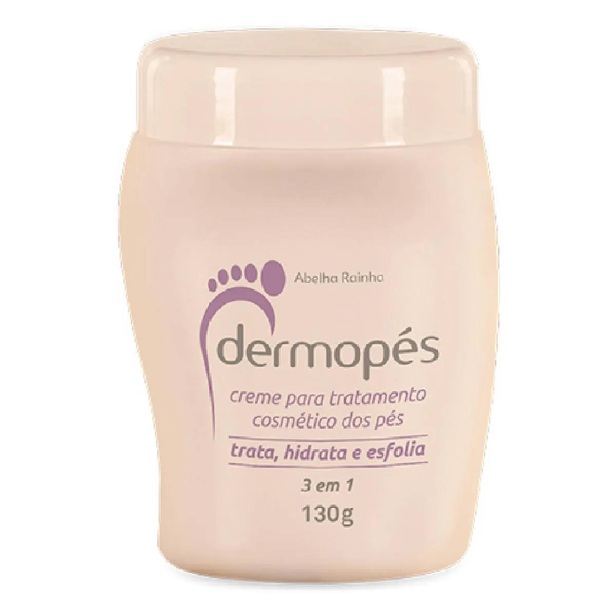 Creme de Tratamento para os Pés 3 em 1 Trata, Hidrata e Esfolia Dermopés Abelha Rainha 130g