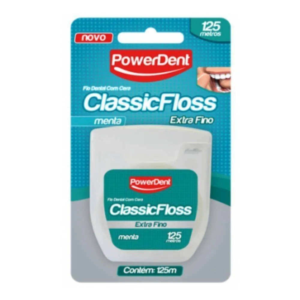 Fio Dental Classic Floss Extra Fino Menta 125 Metros