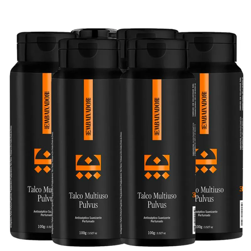 Kit 06 Talco Multiuso Pulvus Embaixador 100g