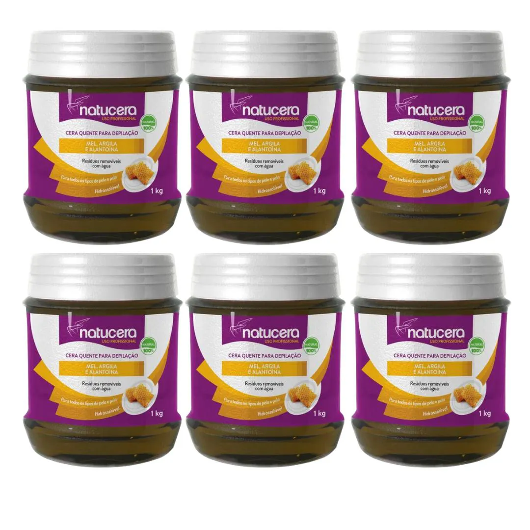 Kit C6 Cera Quente Mel para Depilação 1kg – Natucera