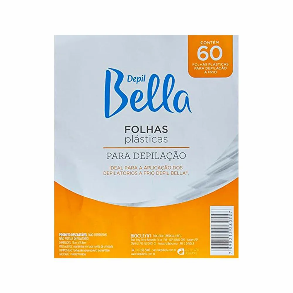 Folhas Plásticas para Depilação Depil Bella 60fls
