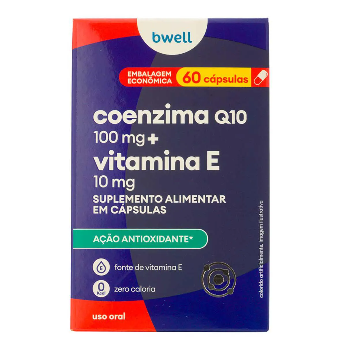 Coenzima Q10 100mg + Vitamina E 10mg bwell 60 Cápsulas