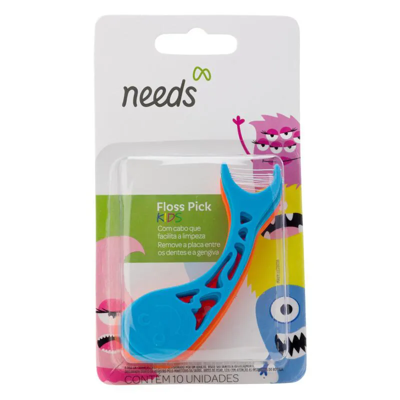 Fio Dental Infantil Needs Floss Pick Kids 10 Unidades