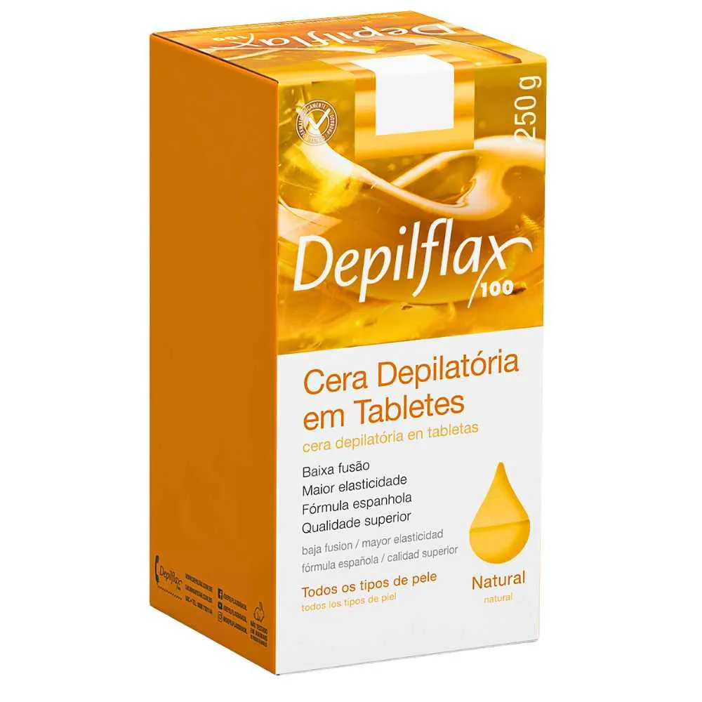 Cera Quente Depilatória Depilflax Natural 250g