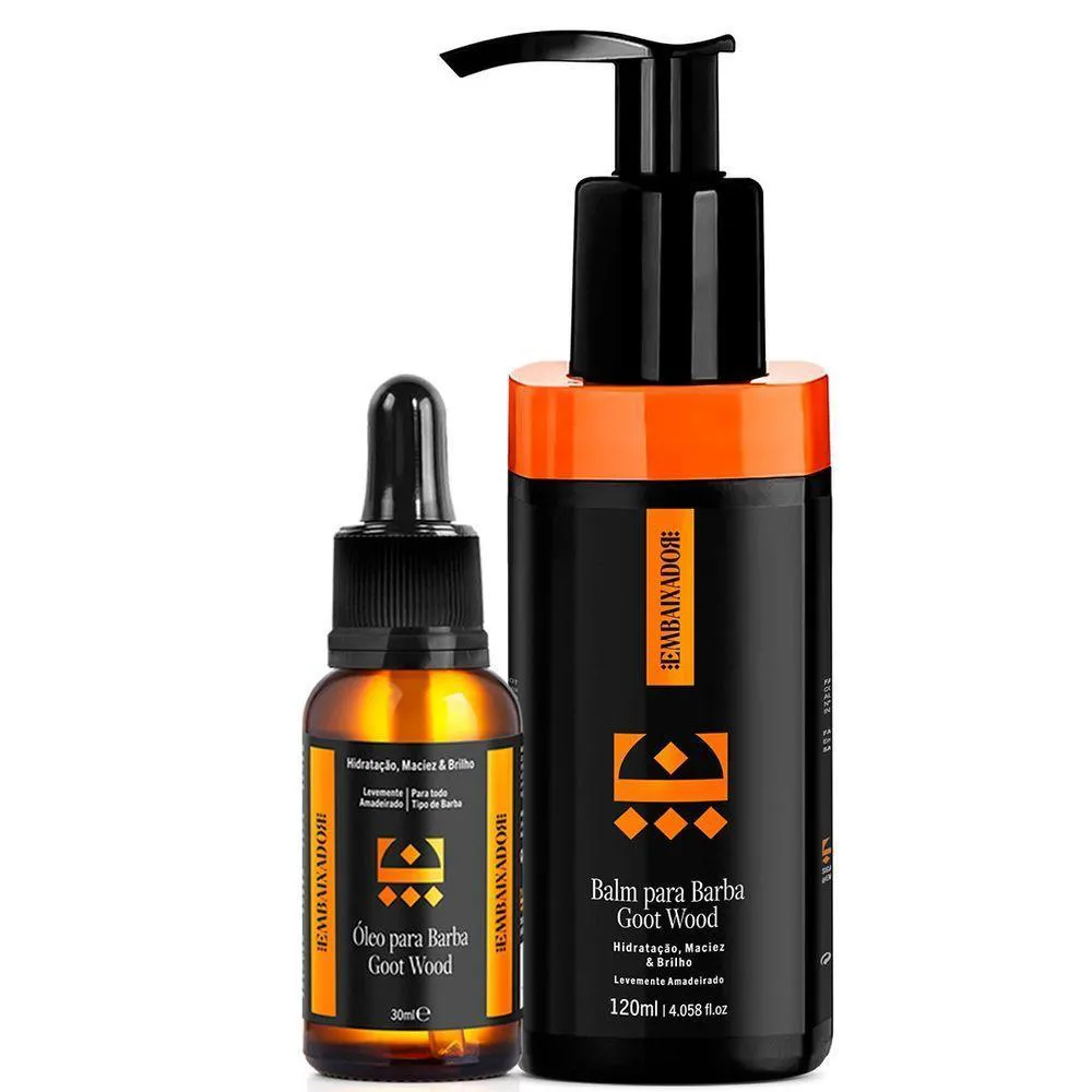 Kit 01 Óleo para Barba Goot Wood + 01 Balm Goot Wood Embaixador 120ml