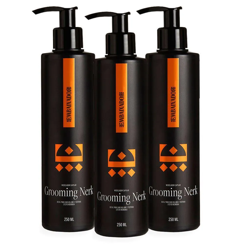 Kit 3 Grooming Modelador Capilar Nerk Embaixador 250ml