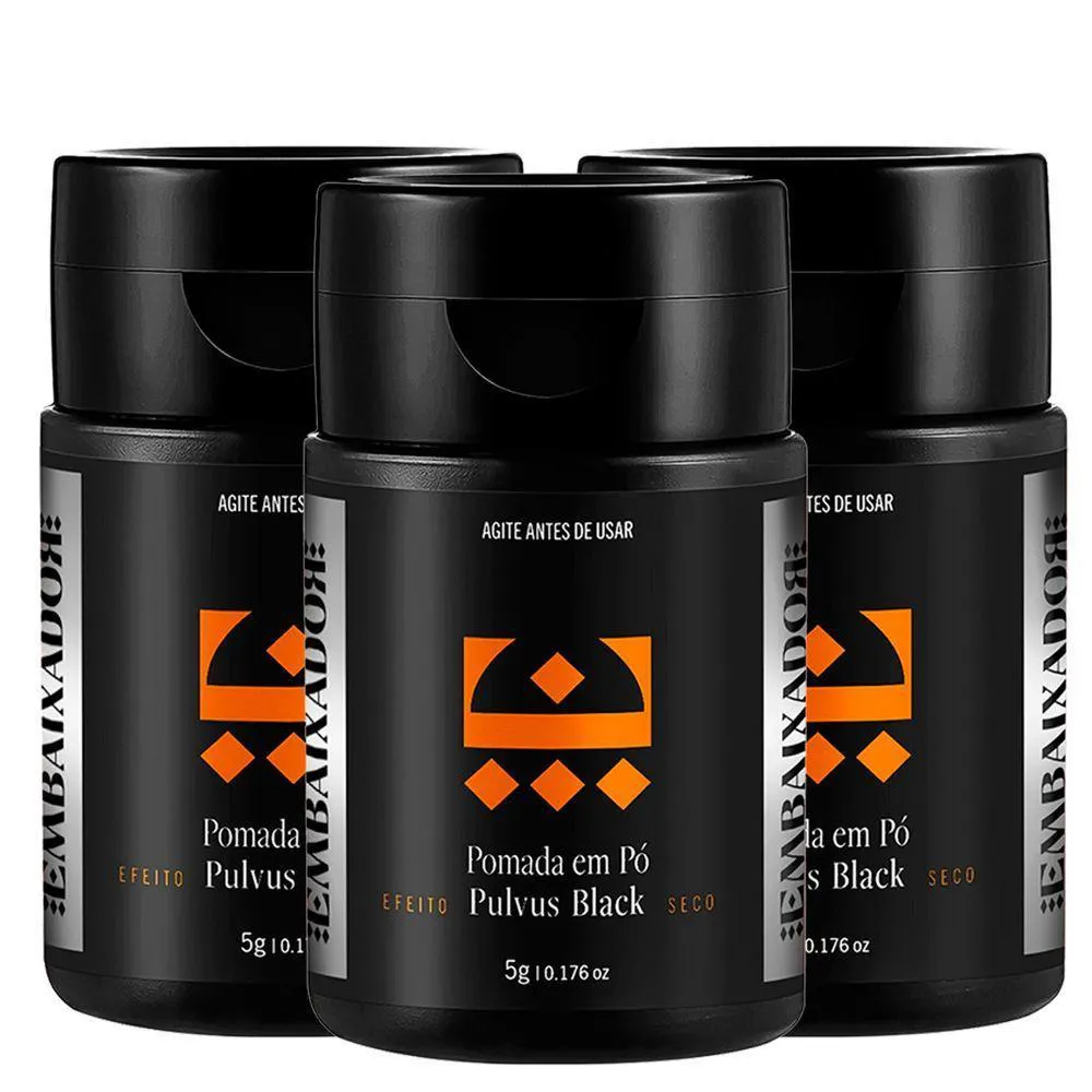 Kit 03 Pomada em Pó Pulvus Black Embaixador 5g