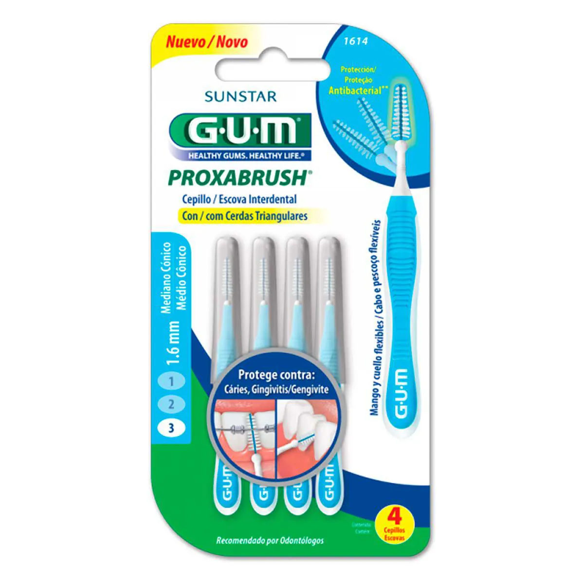Escova de Dente Interdental G.U.M Proxabrush 1.6mm com 6 unidades