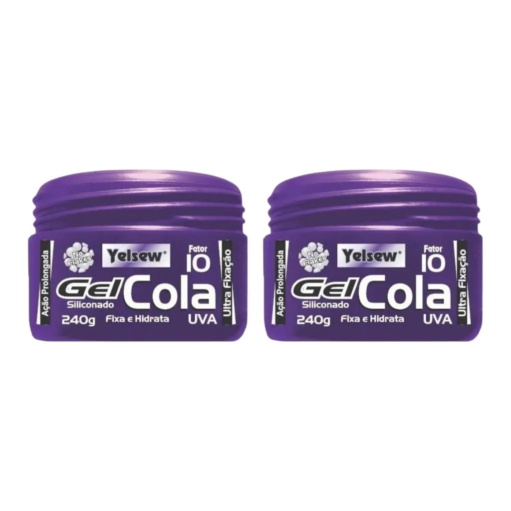 Gel Cola Fixador Yelsew Uva 240g - Kit C / 2un