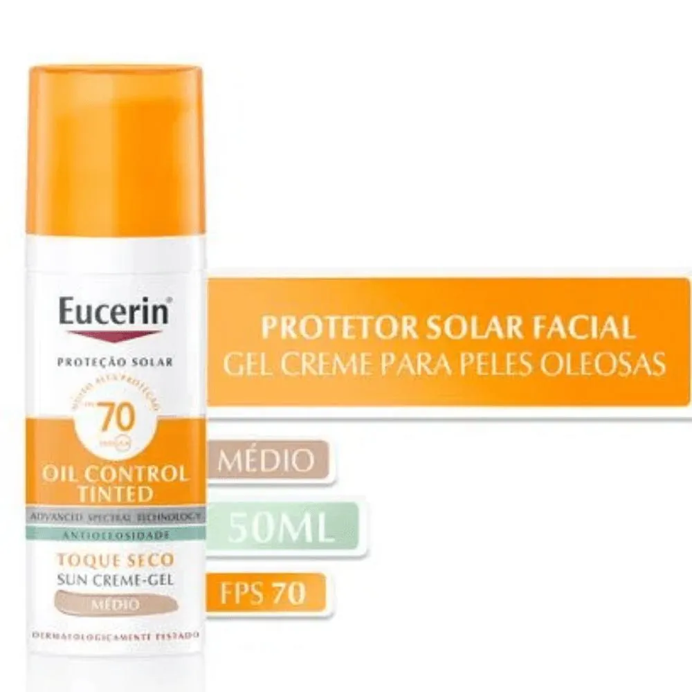 Eucerin Sun Oil Control Tinted Médio Fps70 50g