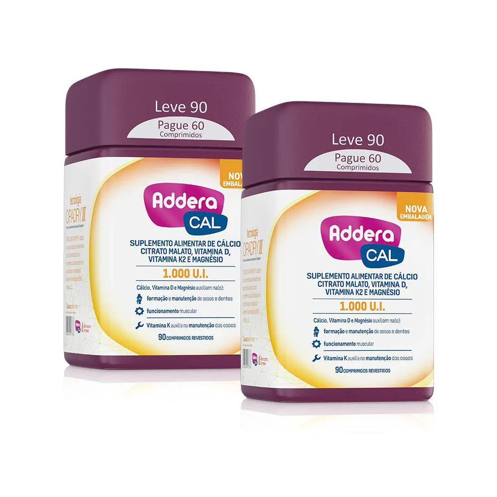 Kit 2 Vitaminas D Addera Cal 1.000UI – 90 Comprimidos