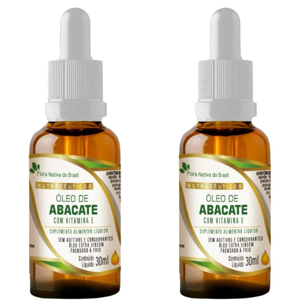 Kit 2x Óleo de Abacate com Vitamina e em Gotas 30ml – Flora Nativa