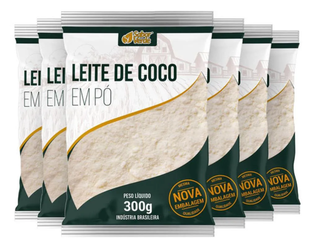 Kit 6 Leite De Coco Em Po 300G – Sabor Verde