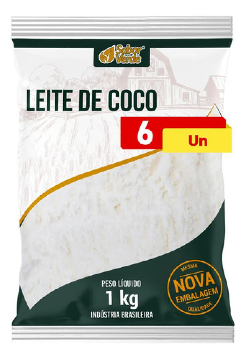 Kit 6 Leite de Coco em Po Vegano 1Kg – Sabor Verde