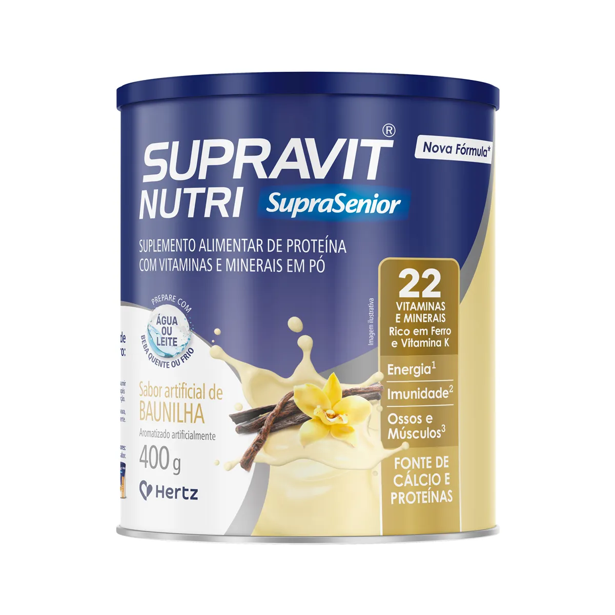 Suplemento Alimentar em Pó SupraSenior Baunilha 400g