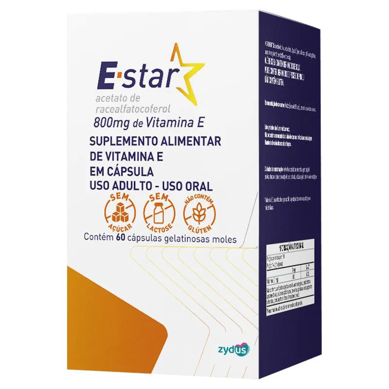 Vitamina e 800mg E-star – 60 cápsulas Gelatinosas
